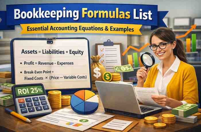 40 Bookkeeping Formulas List (Important Accounting Formulas)